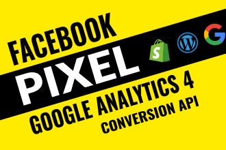 setup fix google analytics 4 facebook pixel conversions API ecommerce tracking