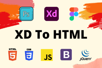 convert xd to HTML, PSD to HTML, figma to HTML responsive design