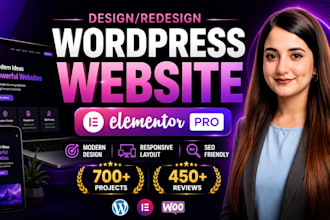 design wordpress website with elementor pro