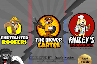 draw a cartoon logo or mascot, custom characters
