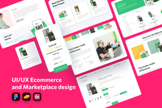 do custom ecommerce figma website design, marketplace ui ux design