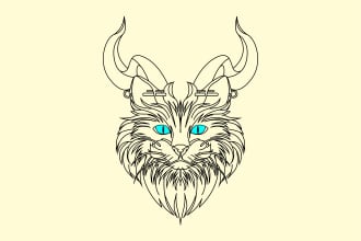 be your hand drawn and line art  logo artist