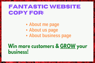 craft a fantastic copy for about me, about us, about business, product page