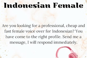 make female voice over in indonesia language