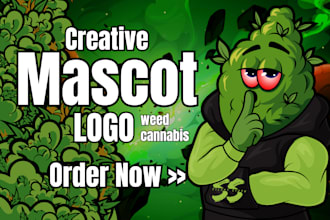 create a professional cannabis mascot logo design