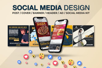 design engaging social media posts banner and ads