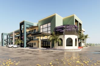 design 2d and 3d building facade