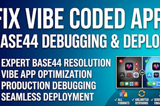 fix vibe coded app base44 debugging and deploy,base44 expert,base44 bugs fixing