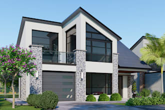 design, house plan, sketchup 3d model of your house with renders in lumion
