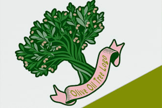 creative olive oil tree and landscaping or environmental logo for your business