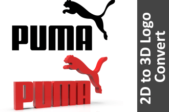 convert 2d logo to 3d design