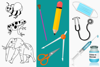 draw clip art, vector clipart, line art, and illustration