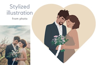 draw stylized vector illustration from photo in 24 hours