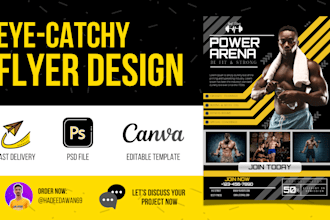 create professional flyer, print ready designs or posters