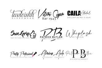 design handwritten, scripted, cursive, handwriting, signature logo