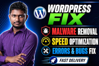 fix wordpress bugs malware and performance issues