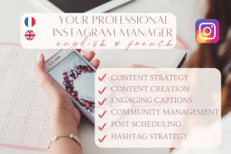 professionally manage your instagram for 1 month in french or english