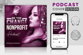 design a professional podcast cover art or podcast logo