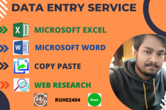 do data entry, copy paste and excel work for you