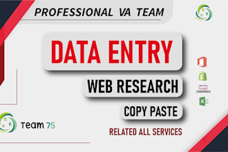do data entry, copy paste, fast typing job, excel data entry, web research