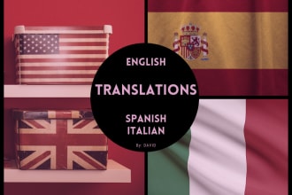 translate anything you want from english to spanish or italian