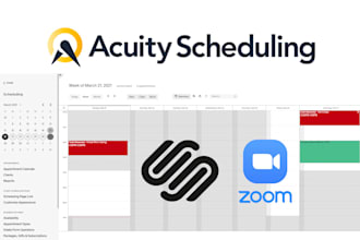 setup acuity scheduling, appointments, booking and squarespace redesign