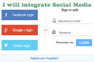 integrate facebook, google, twitter login and signup