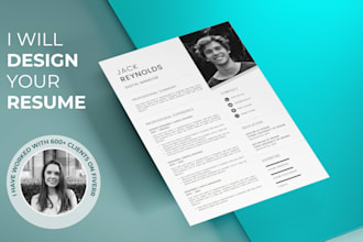 design modern, professional resume, CV, portfolio in canva