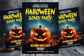 design custom halloween party invitation flyer design