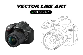 draw detailed vector line art illustration, line drawing of your product