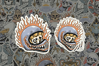 create awesome sticker, patch, logo, and tshirt designs