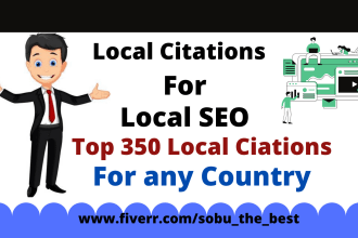 do top 350 local citations or local SEO, business listing for any country