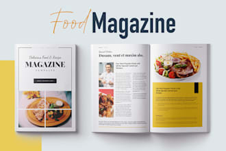 design food magazine, recipe ebook, and restaurant menu