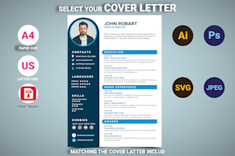 design a custom, modern, and unique resume, CV, and cover letter template