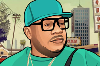 draw vector portrait from your photo in gta style