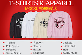 create realistic t shirt mockups and apparel mockups