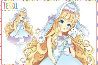 draw and design your character model for live2d, and vtuber or anything