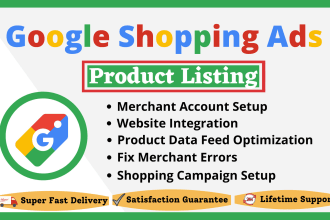 fix or create google shopping ads product listing for your ecommerce store