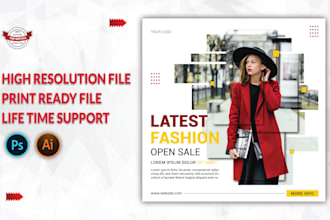 design web banner, fb cover, banner header for social media ads