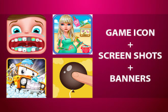 design game icon, screenshots, and banners for you