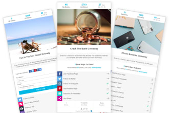 develop a marketing website for viral giveaways and contests