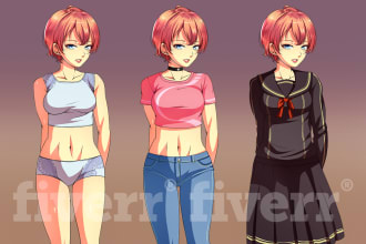 design visual novel anime character