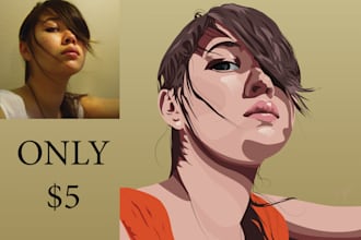 make vector portrait for you