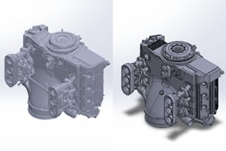 do reverse engineering from 3d scan, obj, stl and convert into solid model