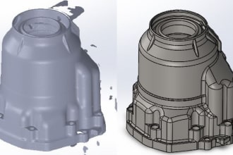 do reverse engineering from 3d scan, obj, stl and convert into solid model