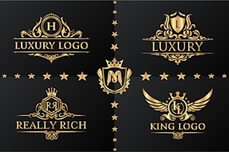 do modern minimalist, luxury, crown, jewelry, signature logo