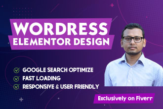 create wordpress  website by elementor template kit