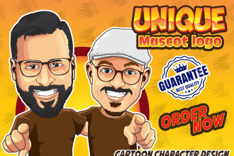 design unique cartoon logo or mascot design for youtube, website, twitch