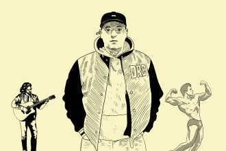 create an awesome line drawing illustration