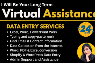 be your personal virtual assistant data entry, admin tasks